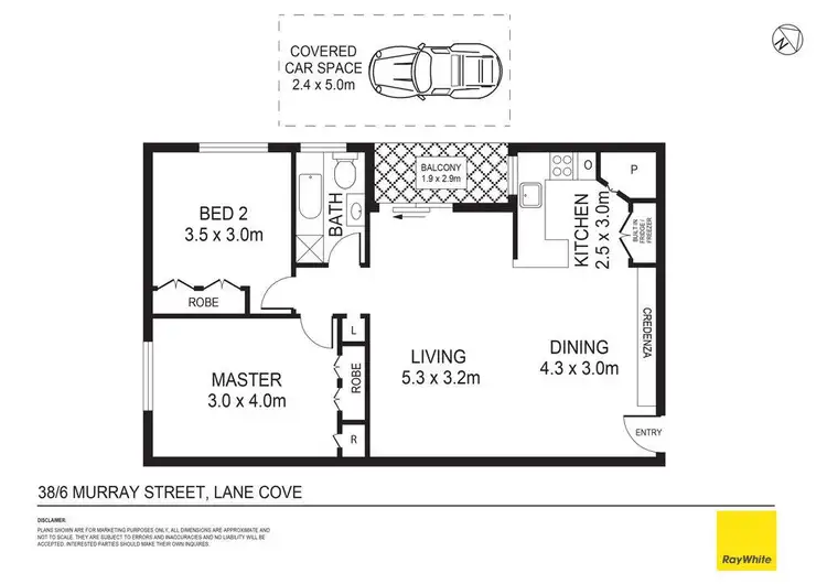 Floorplan of Homely apartment listing, 38/6 Murray Street, Lane Cove NSW 2066