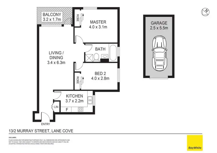 Floorplan of Homely apartment listing, 13/2 Murray Street, Lane Cove NSW 2066
