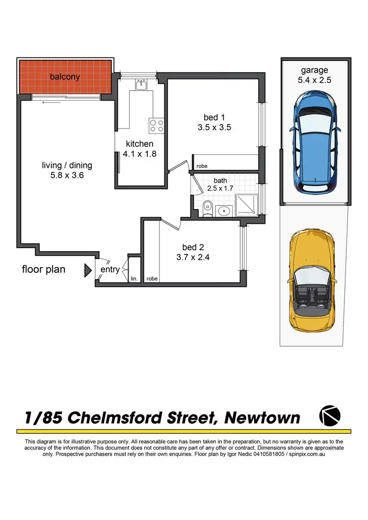 Floorplan of Homely unit listing, 1/85 Chelmsford Street, Newtown NSW 2042