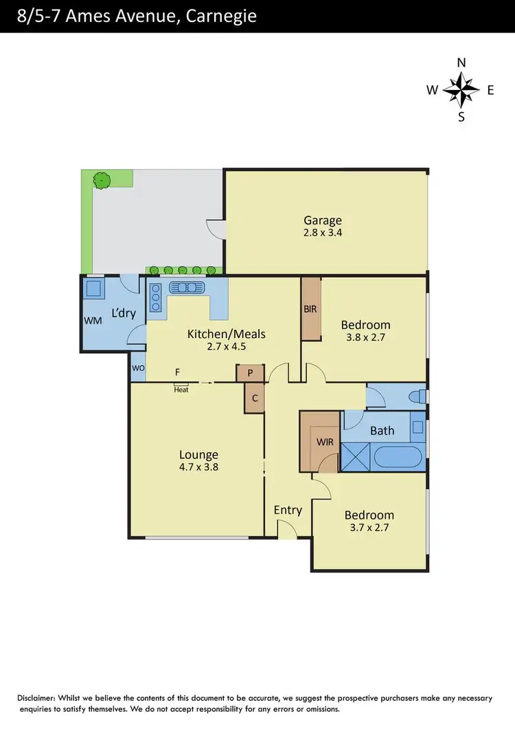 Floorplan of Homely unit listing, 8/5-7 Ames Avenue, Carnegie VIC 3163
