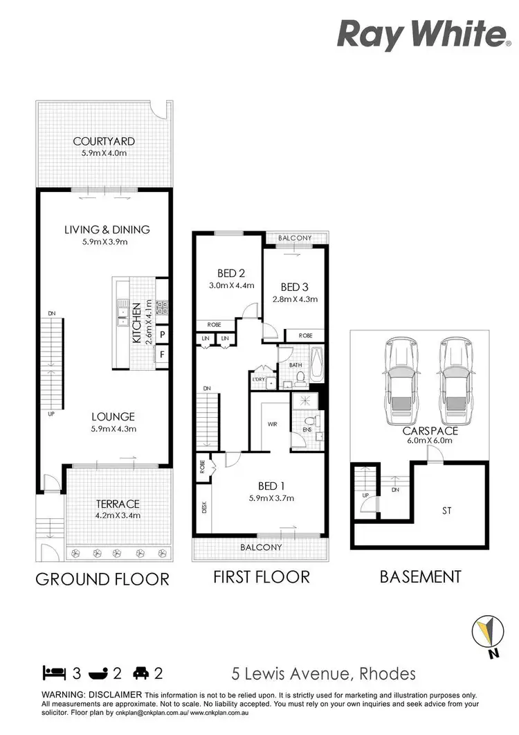 Floorplan of Homely townhouse listing, 5 Lewis Avenue, Rhodes NSW 2138