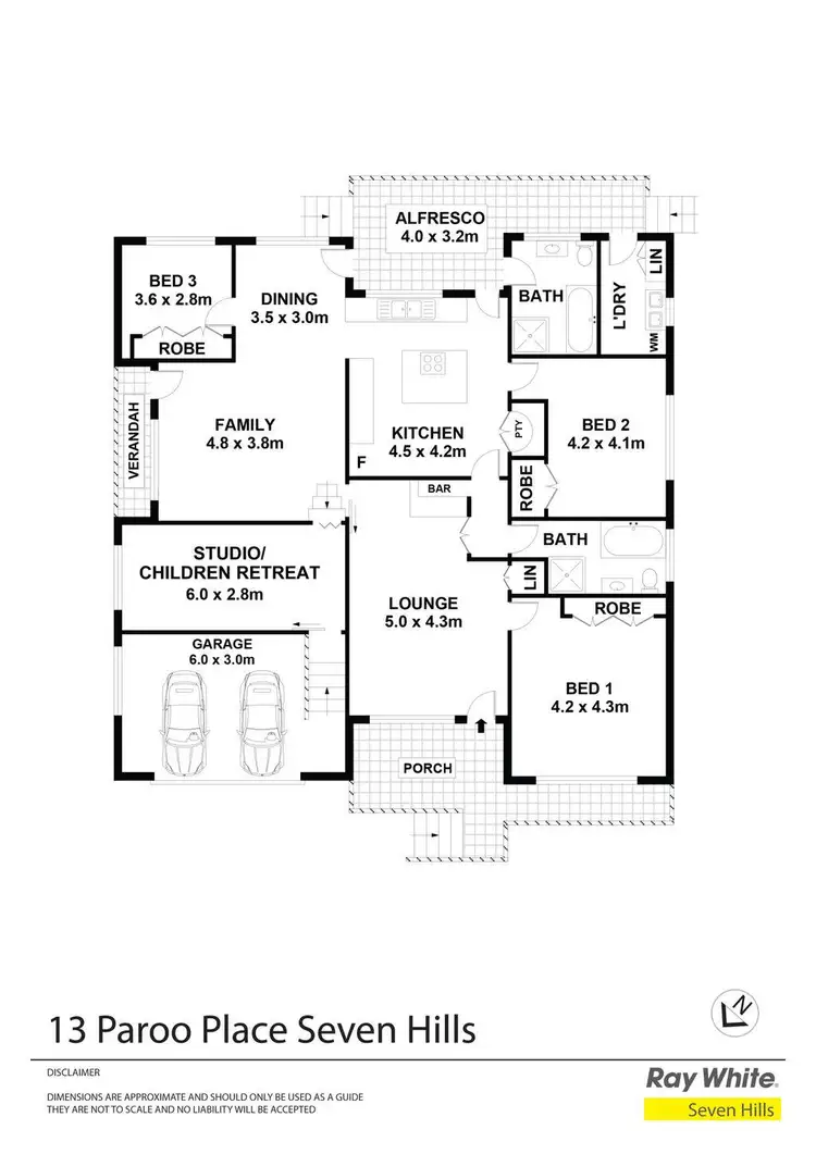 Floorplan of Homely house listing, 13 Paroo Place, Seven Hills NSW 2147