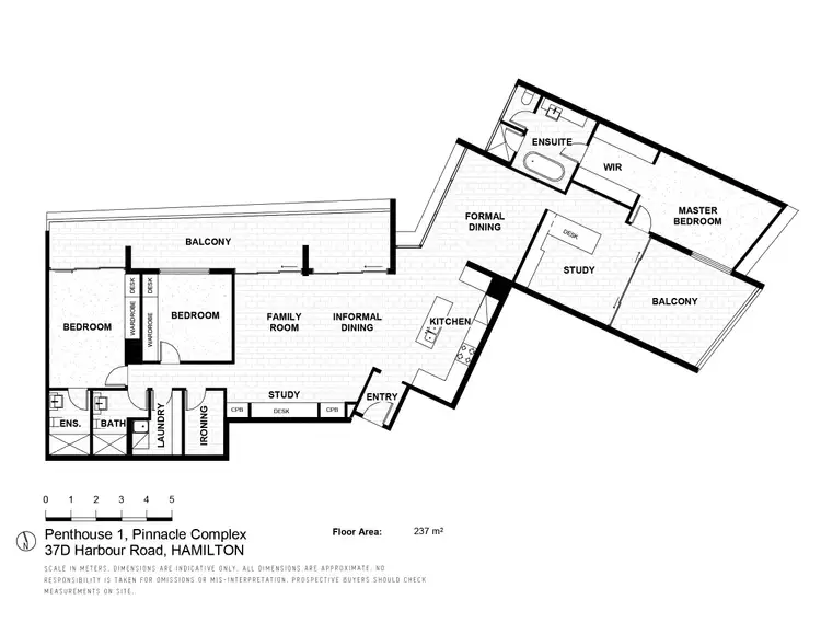 Floorplan of Homely apartment listing, Penthouse One, Pinnacle Complex, Hamilton QLD 4007