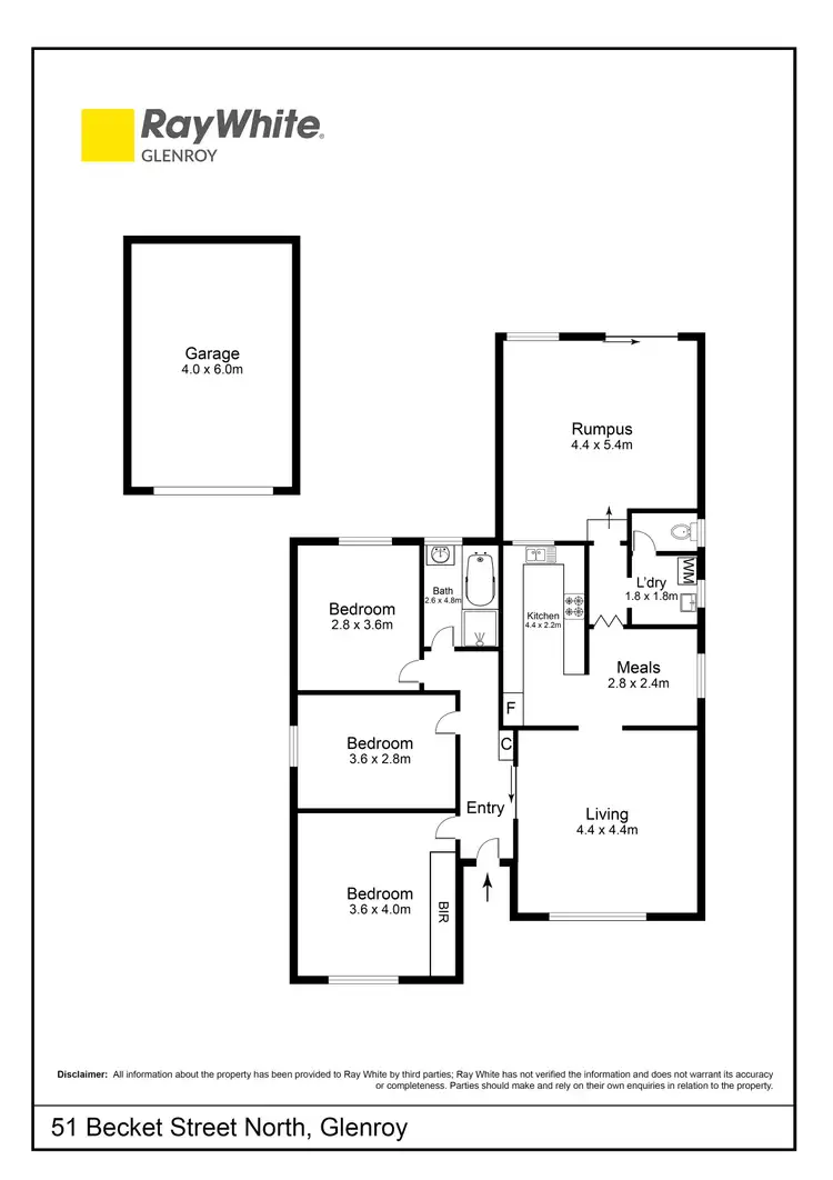 Floorplan of Homely house listing, 51 Becket Street North, Glenroy VIC 3046