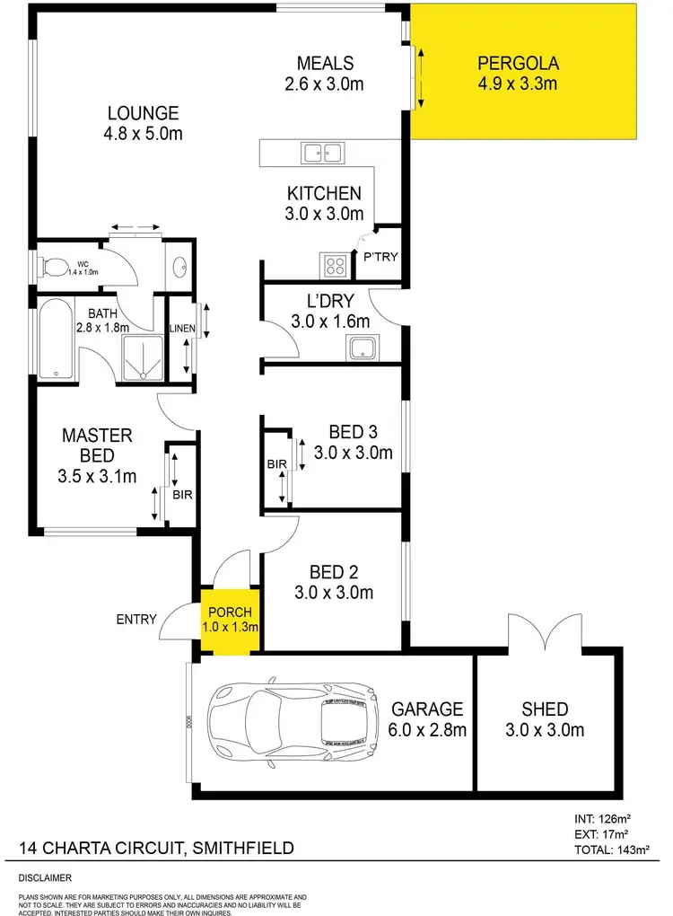 Floorplan of Homely house listing, 14 Charta Circuit, Smithfield SA 5114