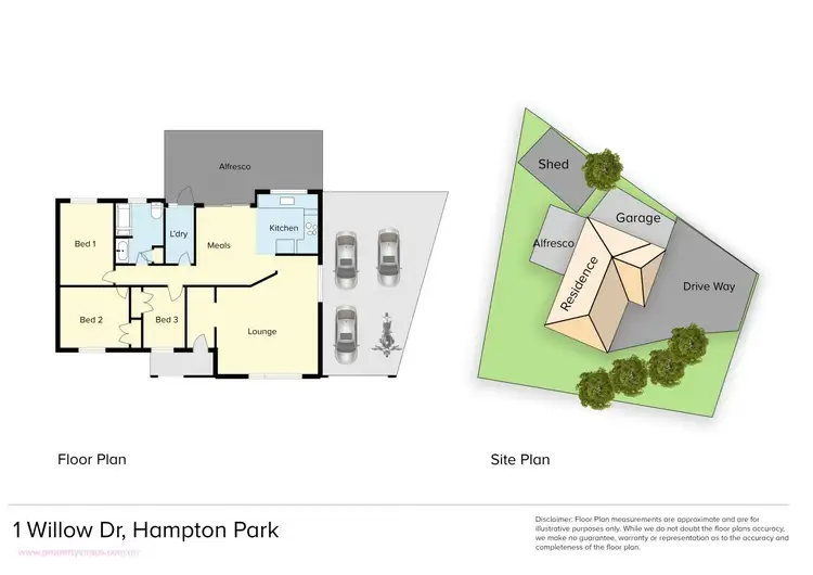 Floorplan of Homely house listing, 1 Willow Drive, Hampton Park VIC 3976