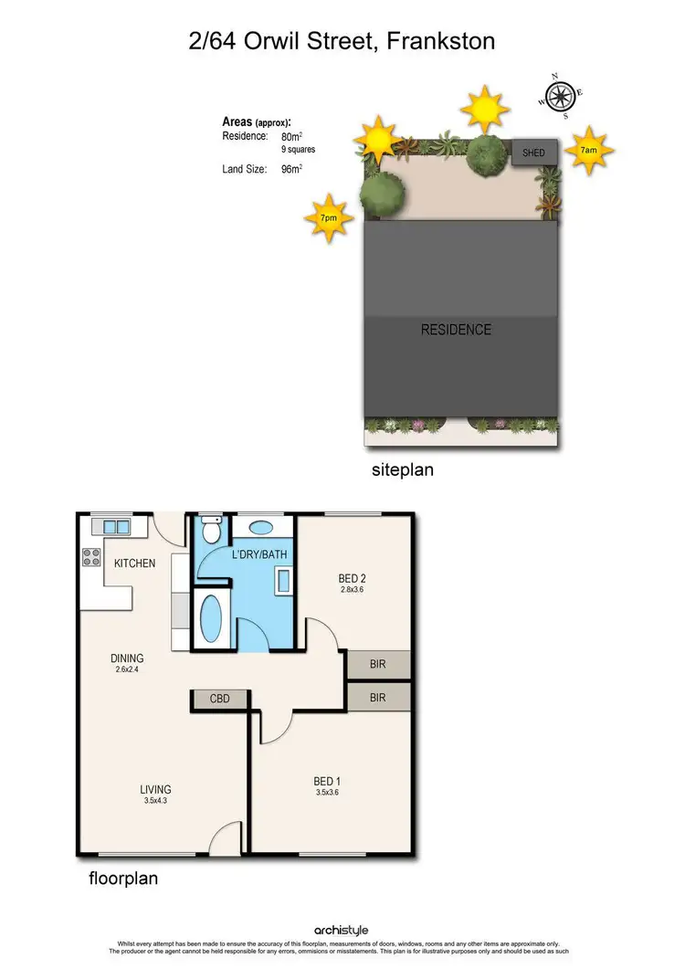 Floorplan of Homely unit listing, 2/64-66 Orwil Street, Frankston VIC 3199