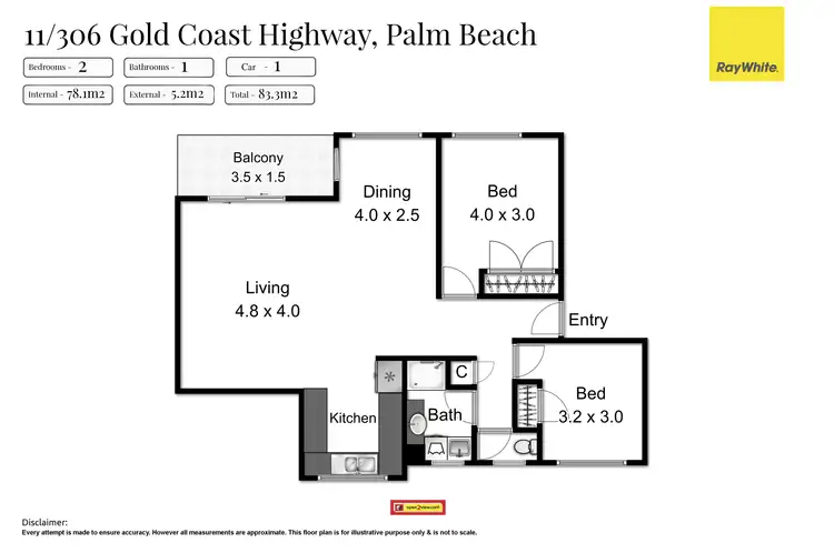 Floorplan of Homely unit listing, 11/1306 Gold Coast Highway, Palm Beach QLD 4221
