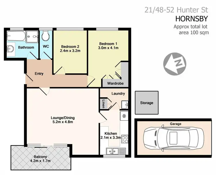 Floorplan of Homely unit listing, 21/48-52 Hunter Street, Hornsby NSW 2077