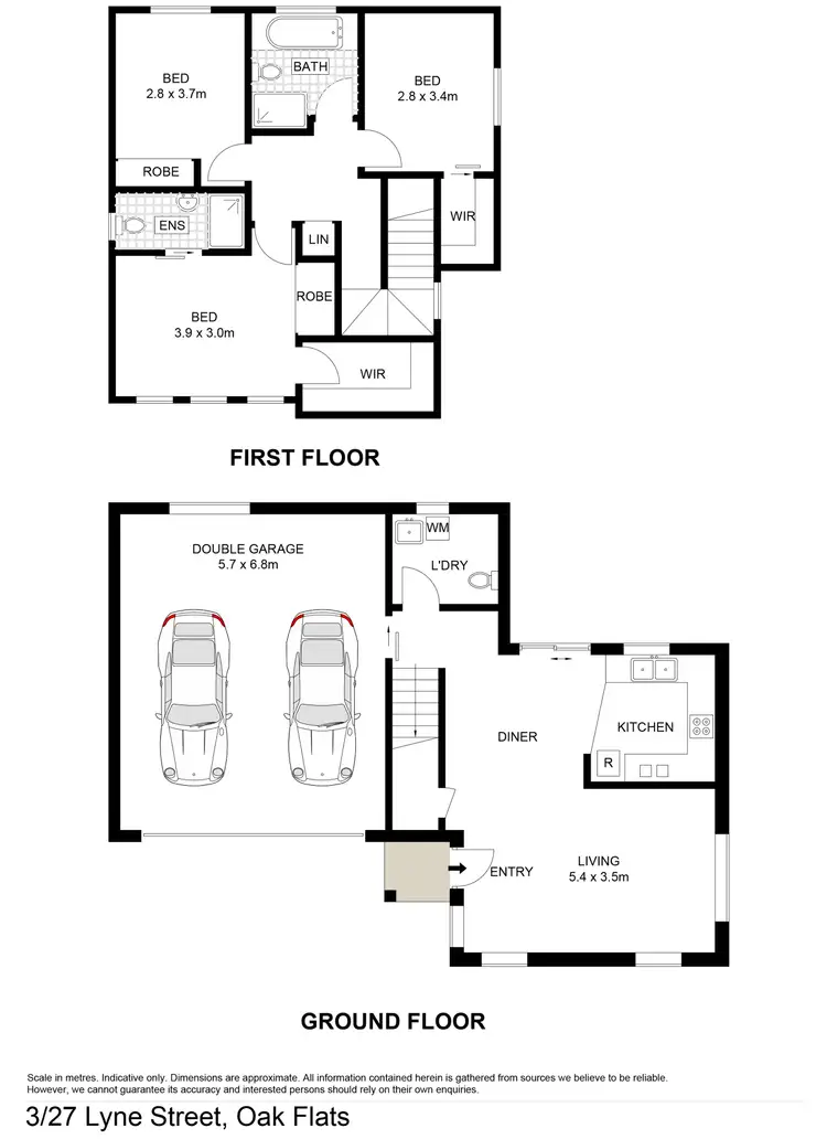 Floorplan of Homely townhouse listing, 3/27 Lyne Street, Oak Flats NSW 2529