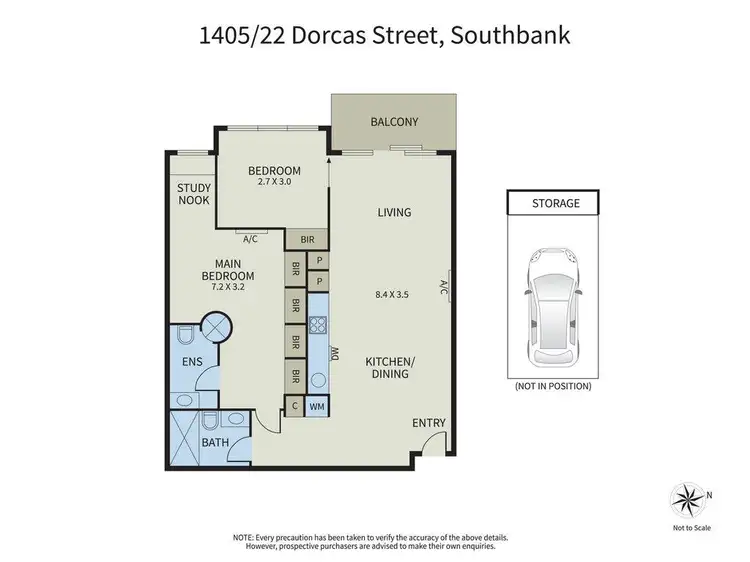 Floorplan of Homely apartment listing, 1405/22 Dorcas Street, Southbank VIC 3006