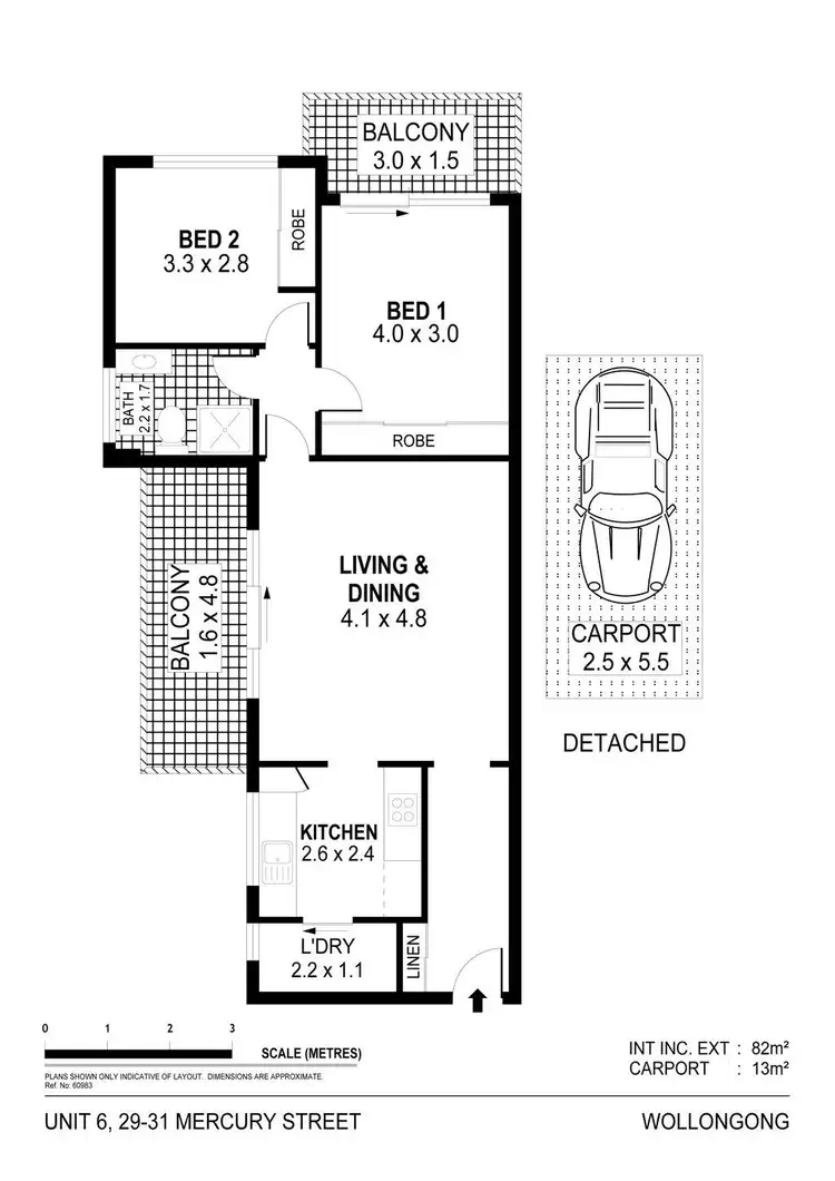 Floorplan of Homely unit listing, 6/29-31 Mercury Street, Wollongong NSW 2500