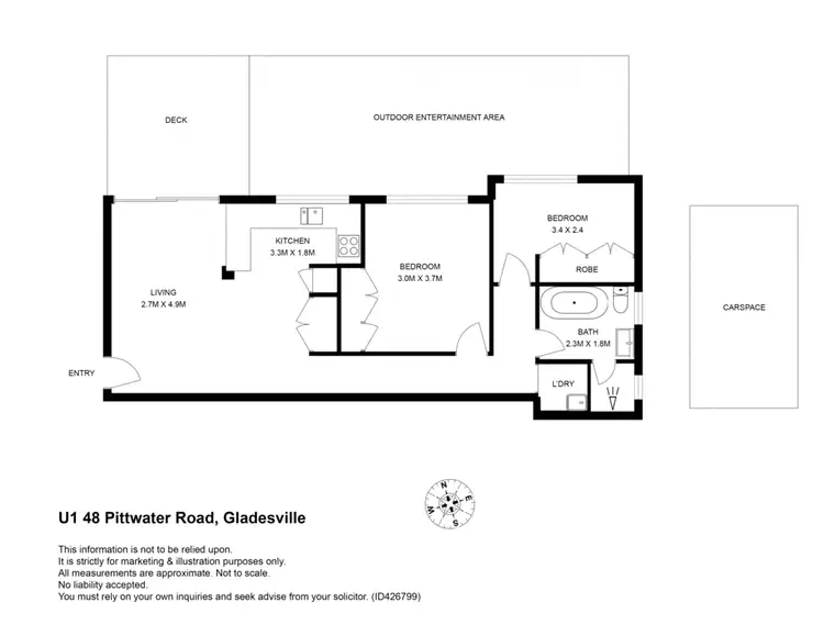 Floorplan of Homely apartment listing, 1/48 Pittwater Road, Gladesville NSW 2111