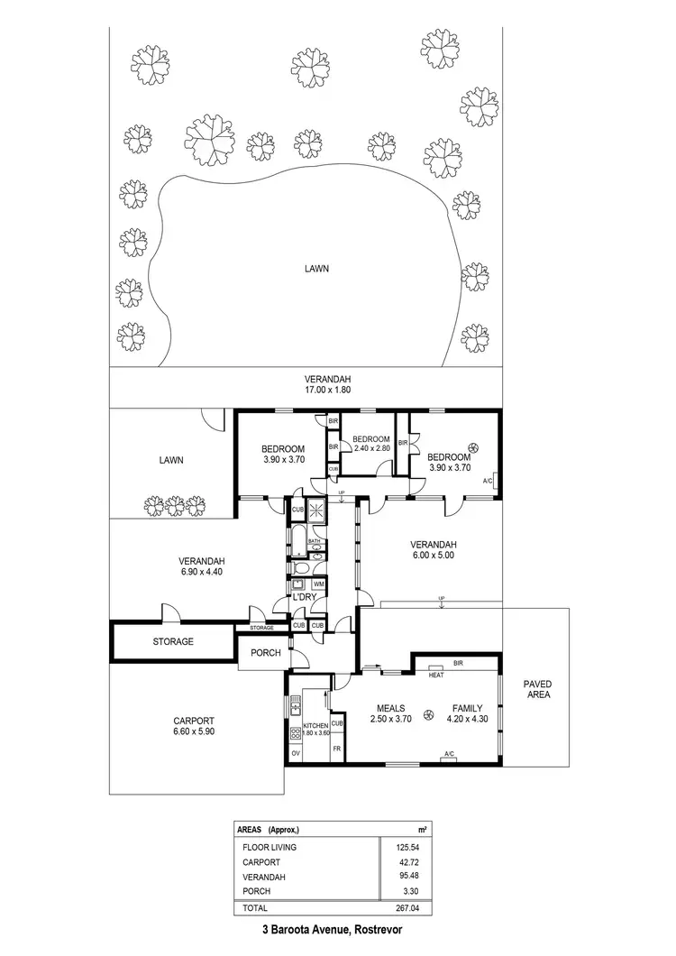 Floorplan of Homely house listing, 3 Baroota Avenue, Rostrevor SA 5073