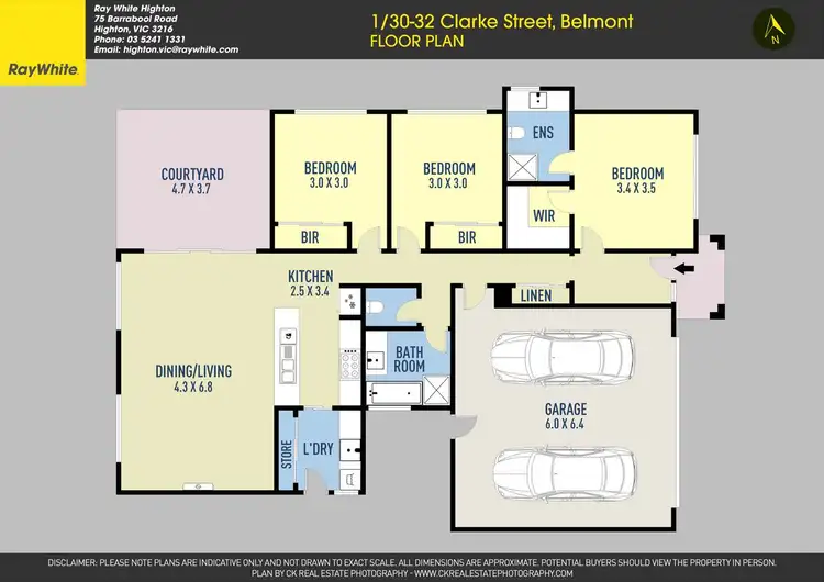 Floorplan of Homely townhouse listing, 1/30-32 Clarke Avenue, Belmont VIC 3216