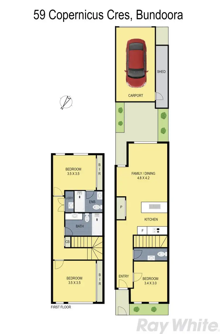 Floorplan of Homely townhouse listing, 59 Copernicus Crescent, Bundoora VIC 3083
