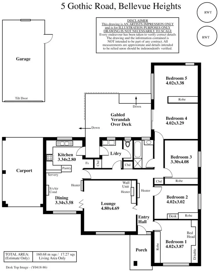 Floorplan of Homely house listing, 5 Gothic Road, Bellevue Heights SA 5050
