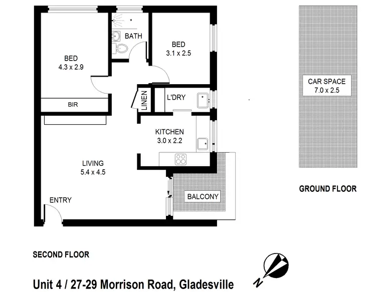 Floorplan of Homely apartment listing, 4/27-29 Morrison Road, Gladesville NSW 2111