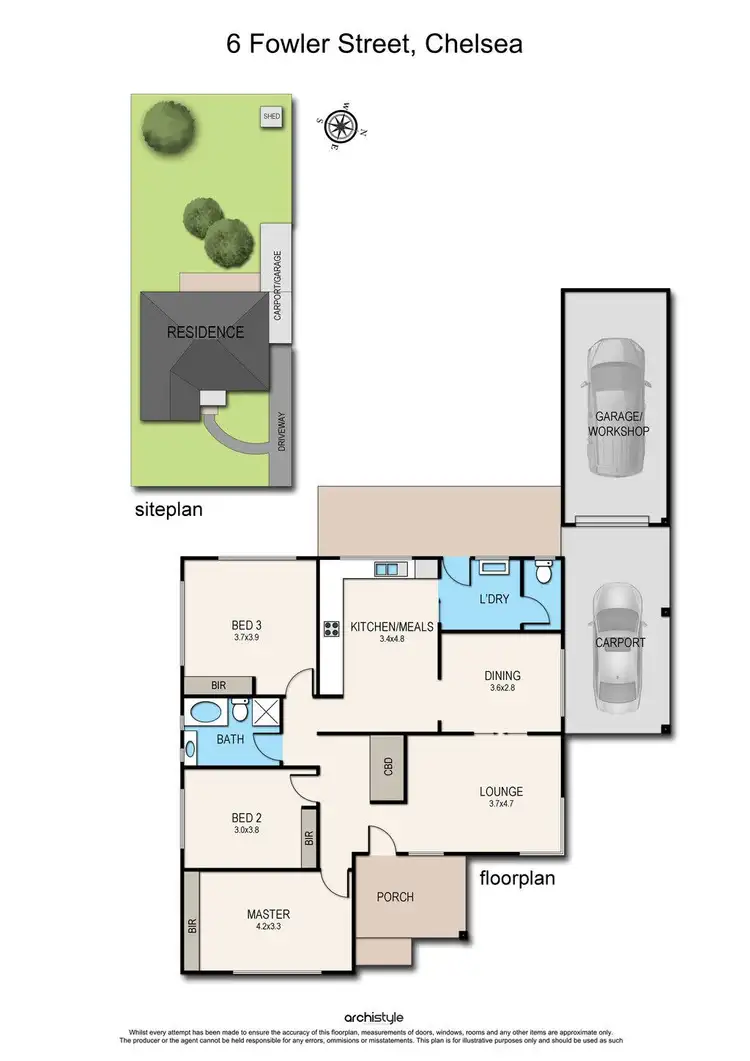 Floorplan of Homely house listing, 6 Fowler Street, Chelsea VIC 3196