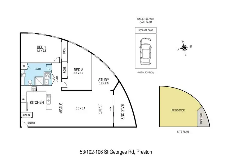 Floorplan of Homely apartment listing, 53/102-106 St Georges Road, Preston VIC 3072