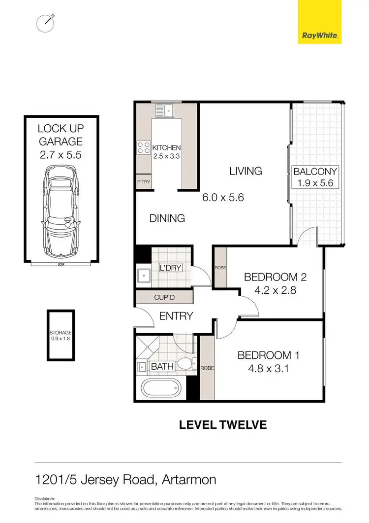 Floorplan of Homely unit listing, 1201/5 Jersey Road, Artarmon NSW 2064