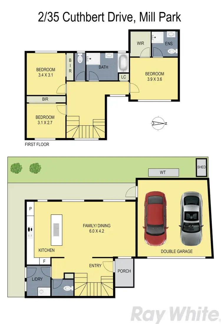 Floorplan of Homely townhouse listing, 2/35 Cuthbert Drive, Mill Park VIC 3082