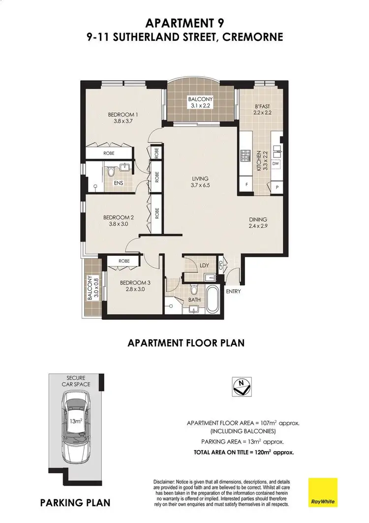 Floorplan of Homely apartment listing, 9/9-11 Sutherland Street, Cremorne NSW 2090