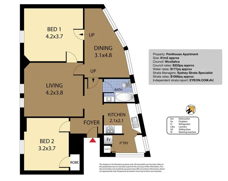 Floorplan of Homely apartment listing, 6/5 Gosbell Street, Paddington NSW 2021
