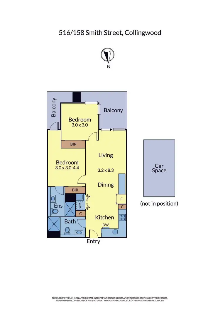 Floorplan of Homely apartment listing, 516/158 Smith Street, Collingwood VIC 3066