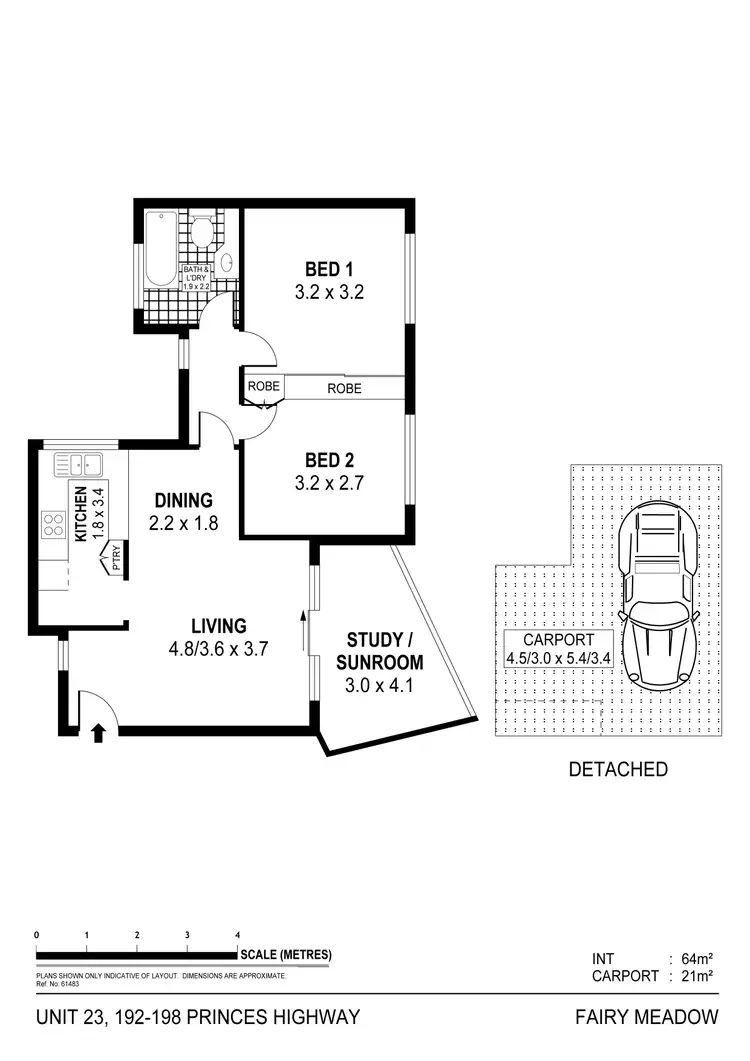 Floorplan of Homely unit listing, 23/192-198 Princes Highway, Fairy Meadow NSW 2519