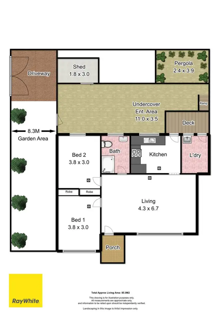 Floorplan of Homely unit listing, 1/1 Clovelly Avenue, Christies Beach SA 5165