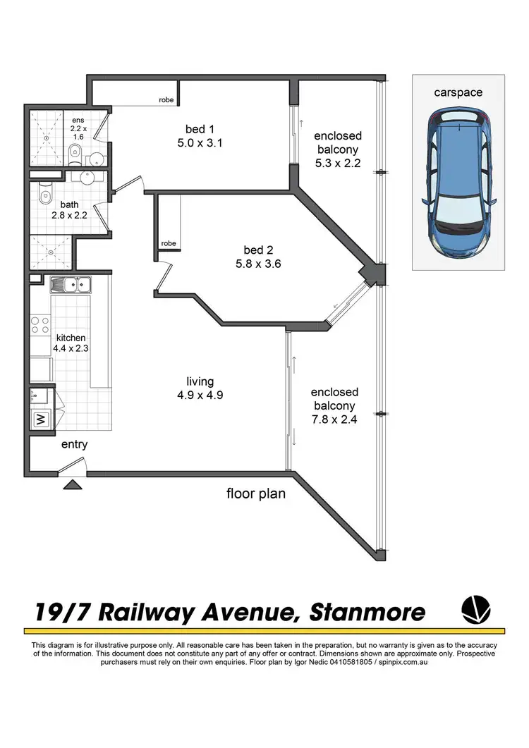 Floorplan of Homely apartment listing, 19/7 Railway Avenue, Stanmore NSW 2048