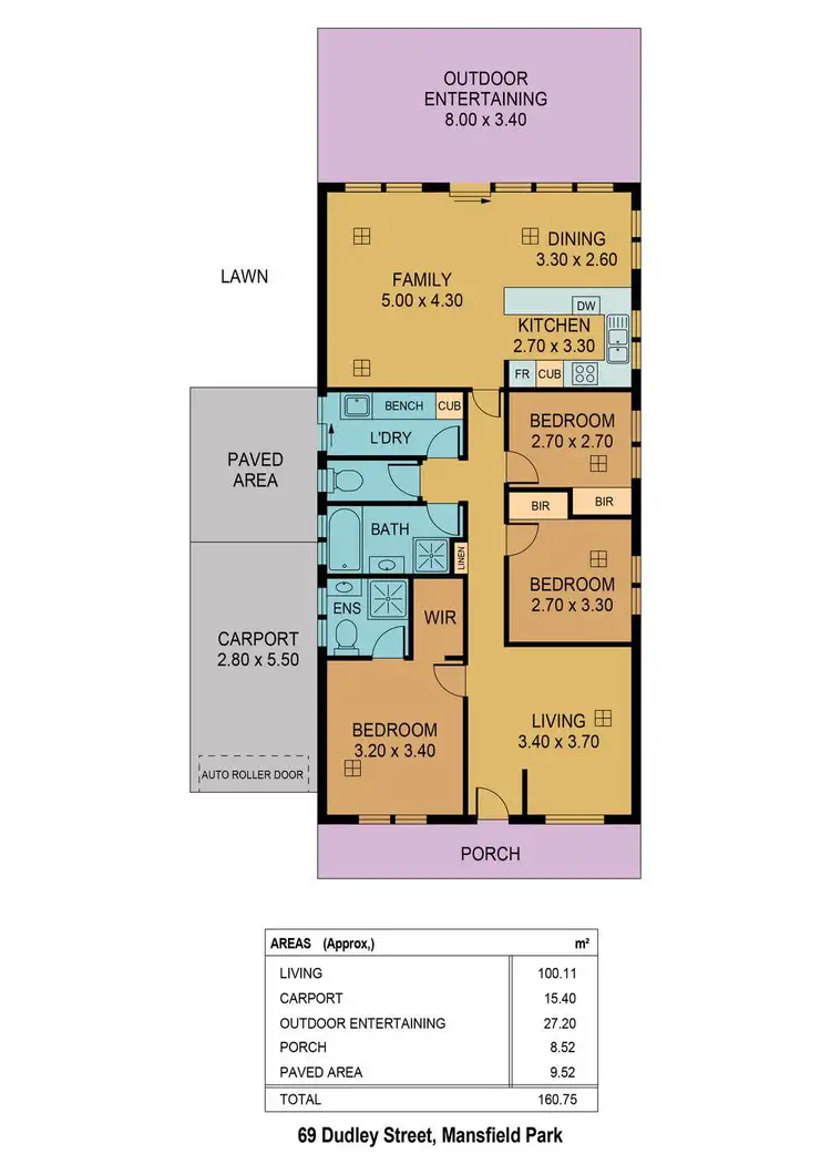 Floorplan of Homely house listing, 69 Dudley Street, Mansfield Park SA 5012