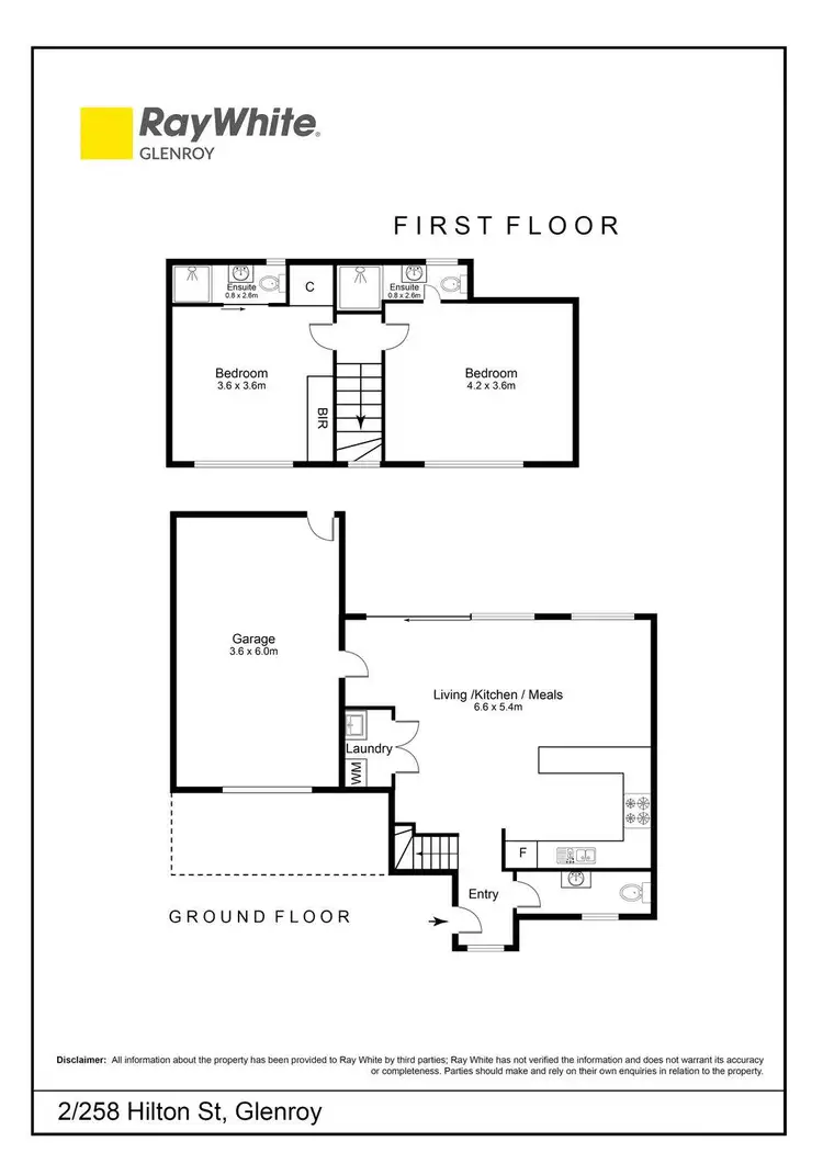 Floorplan of Homely townhouse listing, 2/258 Hilton Street, Glenroy VIC 3046
