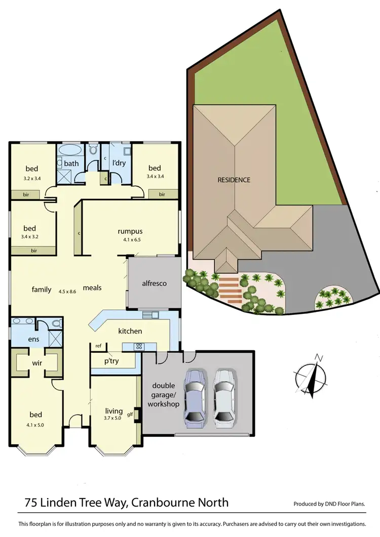 Floorplan of Homely house listing, 75 Linden Tree Way, Cranbourne North VIC 3977