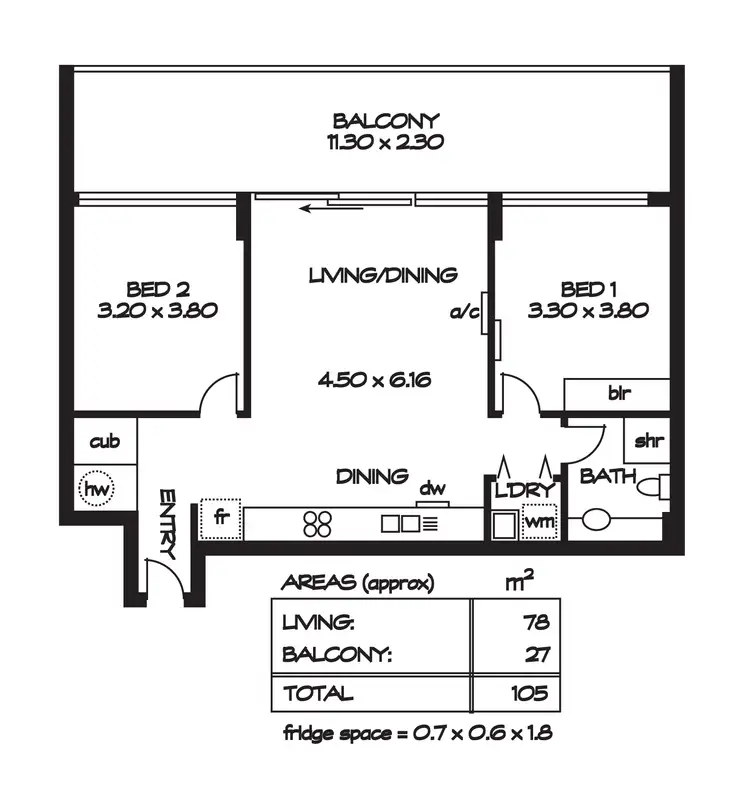 Floorplan of Homely apartment listing, 5/18 Main Street, Mawson Lakes SA 5095