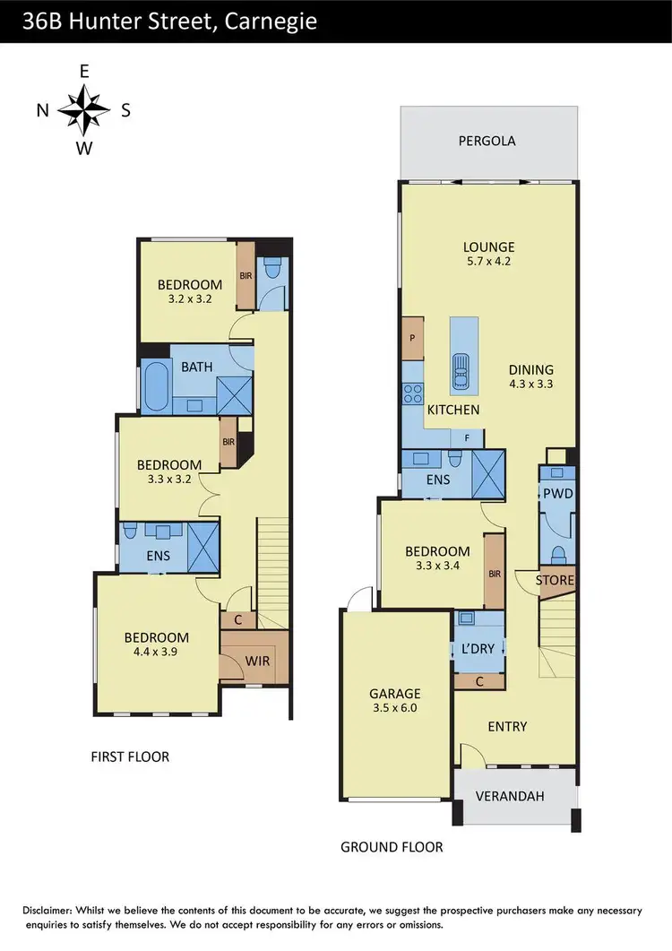 Floorplan of Homely townhouse listing, 36B Hunter Street, Carnegie VIC 3163