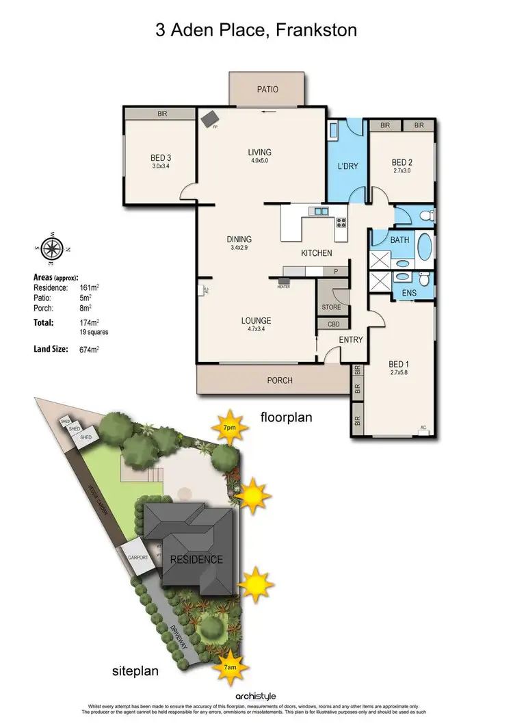 Floorplan of Homely house listing, 3 Aden Place, Frankston VIC 3199