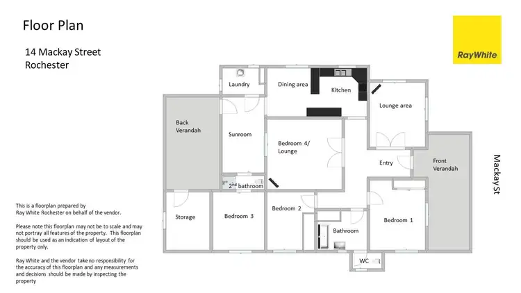 Floorplan of Homely house listing, 14 Mackay Street, Rochester VIC 3561