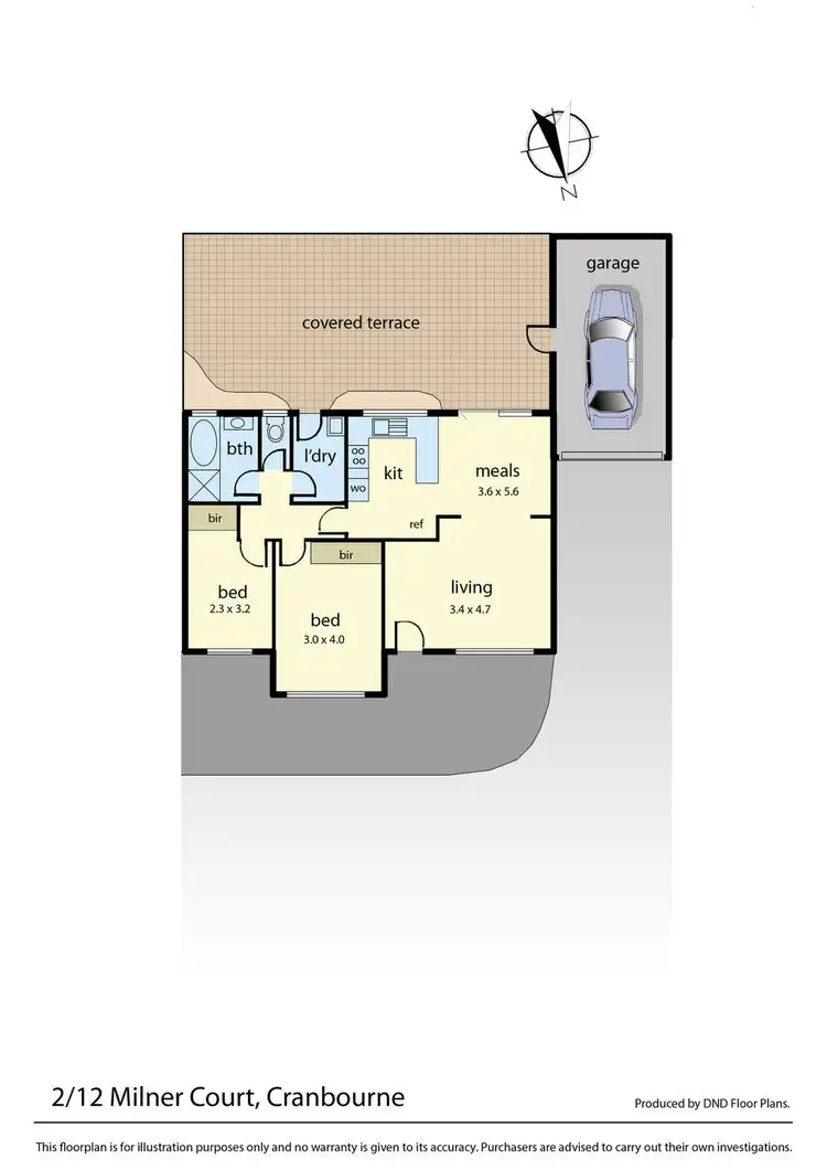 Floorplan of Homely unit listing, 2/12 Milner Court, Cranbourne VIC 3977