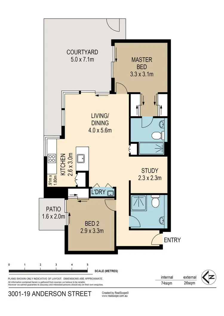 Floorplan of Homely unit listing, 3001/19 Anderson Street, Kangaroo Point QLD 4169