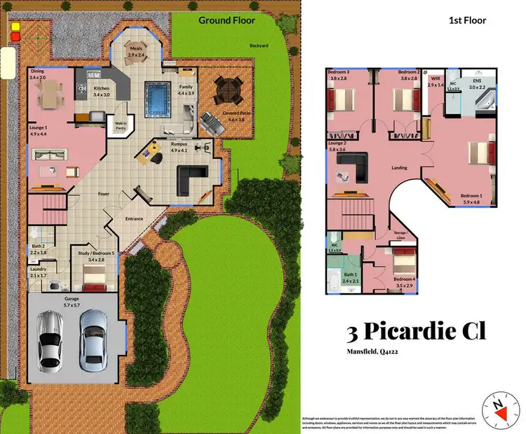 Floorplan of Homely house listing, 3 Picardie Close, Mansfield QLD 4122