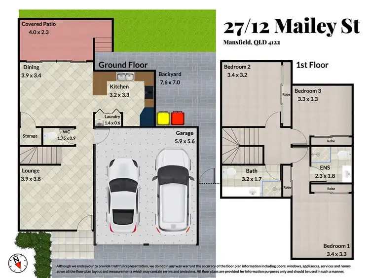 Floorplan of Homely townhouse listing, 27/12 Mailey Street, Mansfield QLD 4122