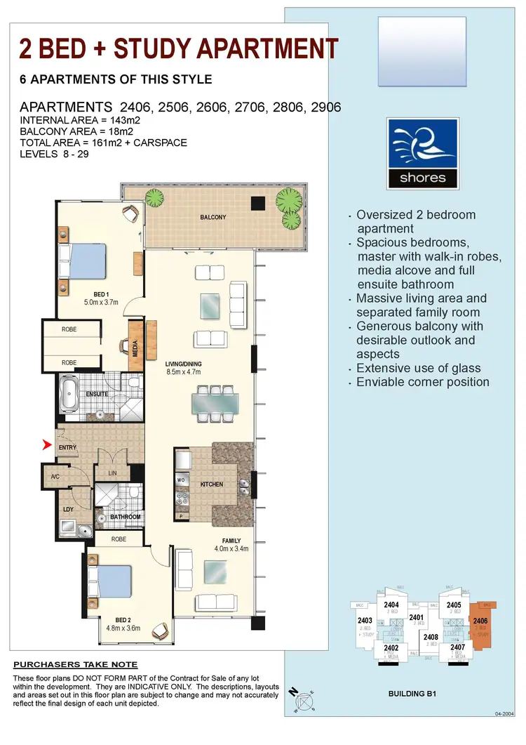 Floorplan of Homely apartment listing, 2406/1 Como Crescent, Southport QLD 4215