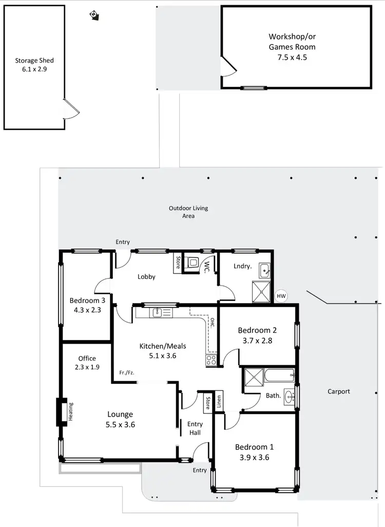 Floorplan of Homely house listing, 159 Seventeenth Street, Renmark SA 5341