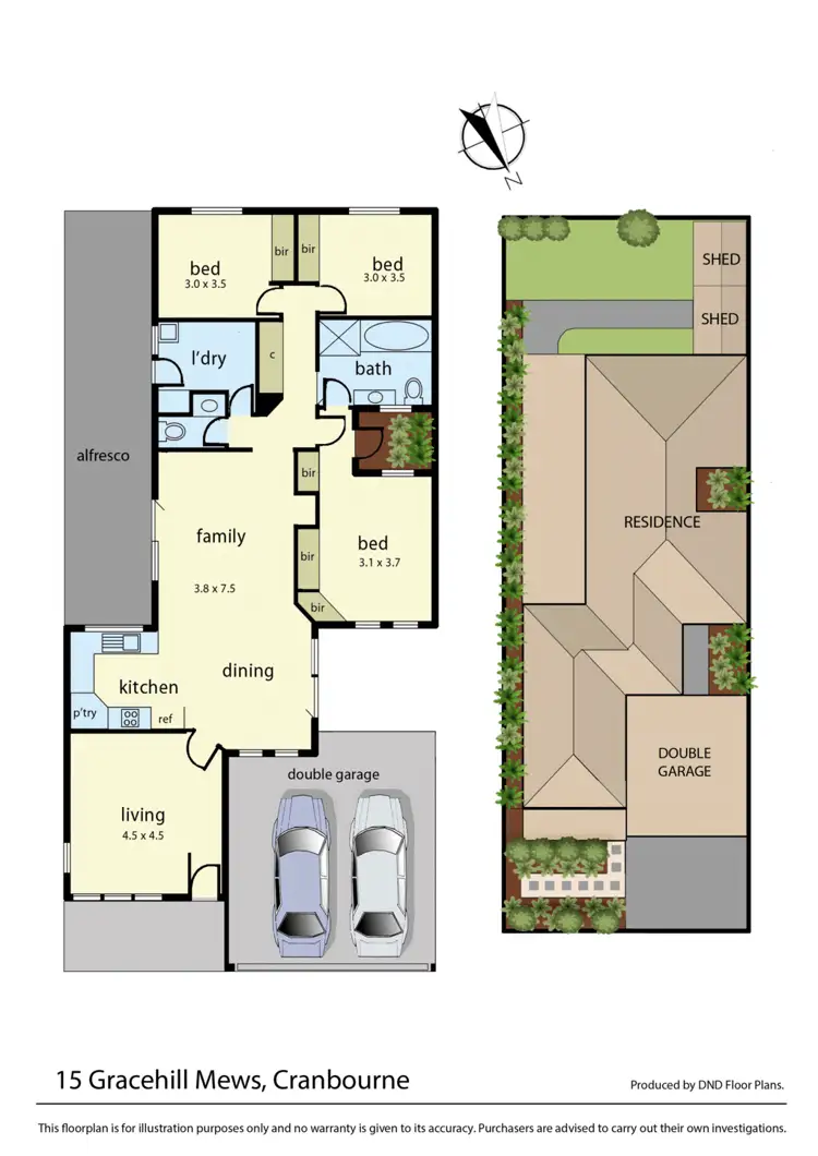 Floorplan of Homely house listing, 15 Gracehill Mews, Cranbourne VIC 3977