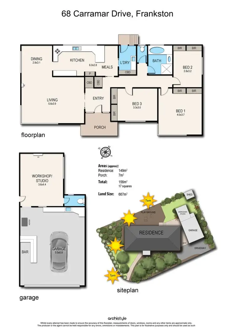 Floorplan of Homely house listing, 68 Carramar Drive, Frankston VIC 3199