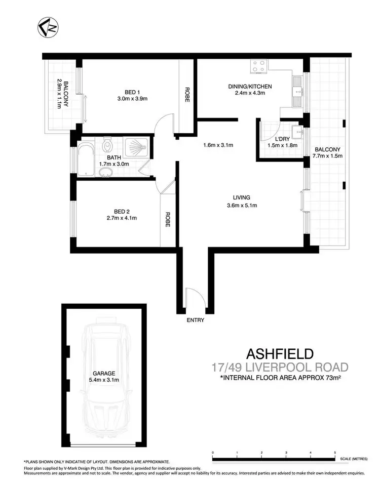 Floorplan of Homely apartment listing, 17/49-53 Liverpool Road, Ashfield NSW 2131
