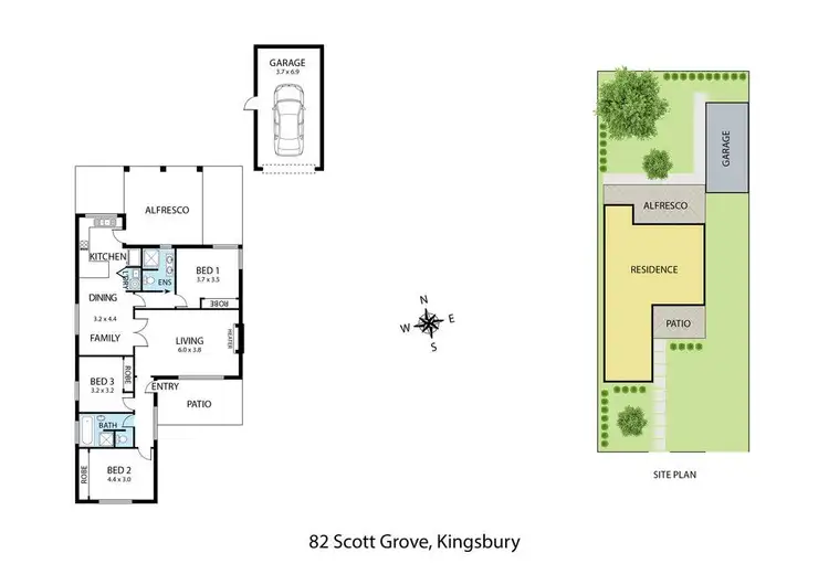 Floorplan of Homely house listing, 82 Scott Grove, Kingsbury VIC 3083
