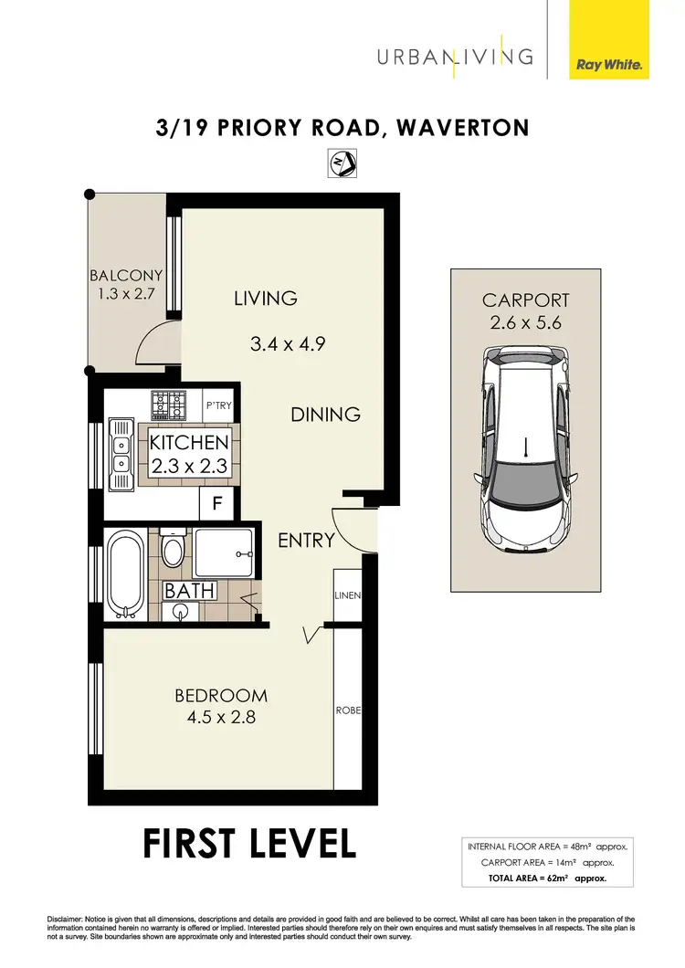 Floorplan of Homely apartment listing, 3/19 Priory Road, Waverton NSW 2060